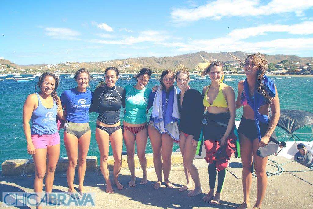 Group of girls at a surf camp in Nicaragua